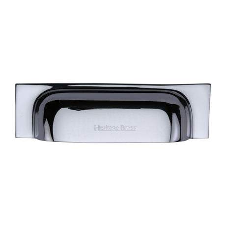 Heritage Brass Cabinet Hardware Polished Chrome / Cabinet Cup Pulls / 152 / 178mm c/c Heritage Brass - Drawer Cup Pull Military Design 152mm CTC Polished Chrome Finish