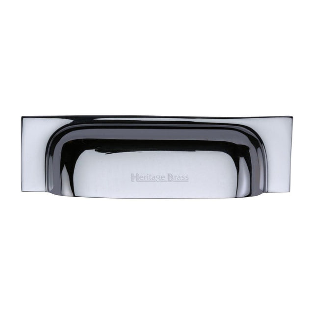 Heritage Brass Cabinet Hardware Polished Chrome / Cabinet Cup Pulls / 152 / 178mm c/c Heritage Brass - Drawer Cup Pull Military Design 152mm CTC Polished Chrome Finish