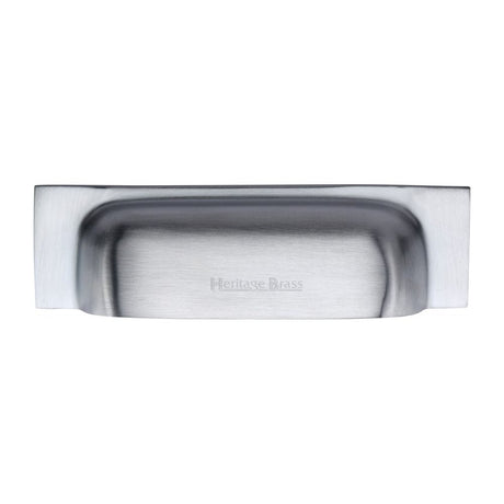 Heritage Brass Cabinet Hardware Satin Chrome / Cabinet Cup Pulls / 152 / 178mm c/c Heritage Brass - Drawer Cup Pull Military Design 152mm CTC Satin Chrome Finish
