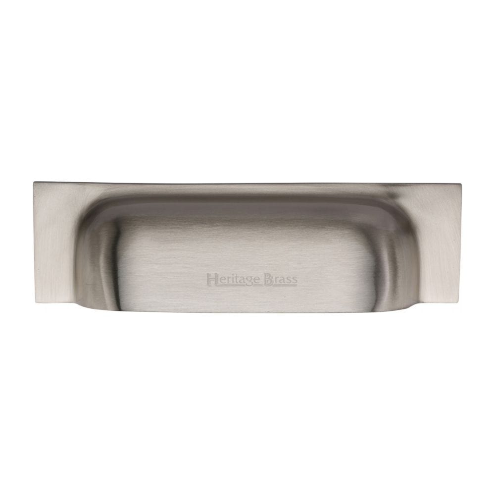Heritage Brass Cabinet Hardware Satin Nickel / Cabinet Cup Pulls / 152 / 178mm c/c Heritage Brass - Drawer Cup Pull Military Design 152mm CTC Satin Nickel Finish