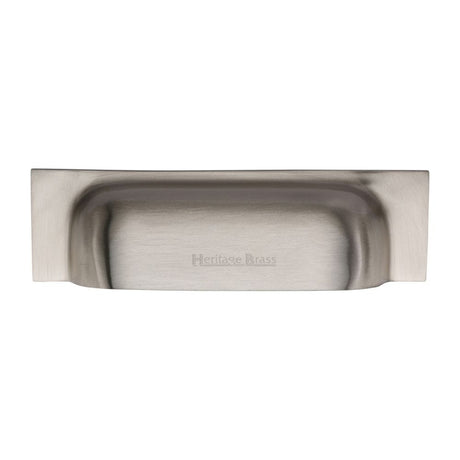 Heritage Brass Cabinet Hardware Satin Nickel / Cabinet Cup Pulls / 152 / 178mm c/c Heritage Brass - Drawer Cup Pull Military Design 152mm CTC Satin Nickel Finish