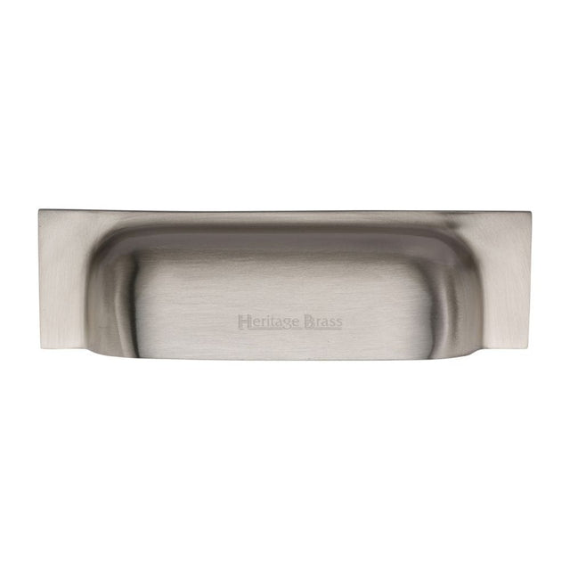 Heritage Brass Cabinet Hardware Satin Nickel / Cabinet Cup Pulls / 152 / 178mm c/c Heritage Brass - Drawer Cup Pull Military Design 152mm CTC Satin Nickel Finish