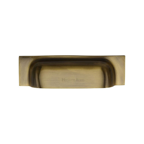 Heritage Brass Cabinet Hardware Antique Brass / Cabinet Cup Pulls / 76 / 96mm c/c Heritage Brass - Drawer Cup Pull Military Design 96mm CTC Antique Brass Finish