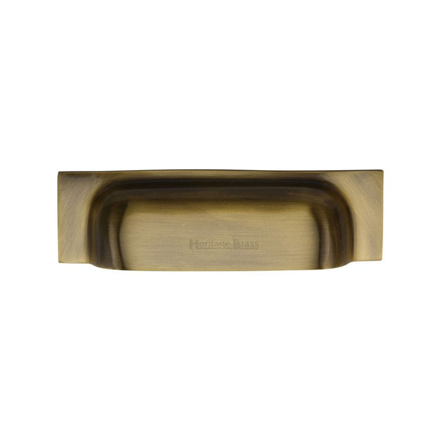 Heritage Brass Cabinet Hardware Antique Brass / Cabinet Cup Pulls / 76 / 96mm c/c Heritage Brass - Drawer Cup Pull Military Design 96mm CTC Antique Brass Finish