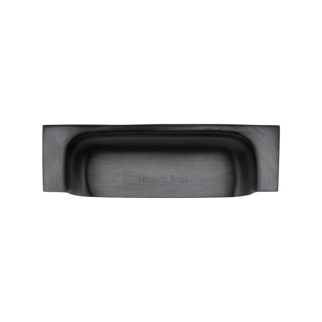 Heritage Brass Cabinet Hardware Matt Black / Cabinet Cup Pulls / 76 / 96mm c/c Heritage Brass - Drawer Cup Pull Military Design 96mm CTC Matt Black Finish