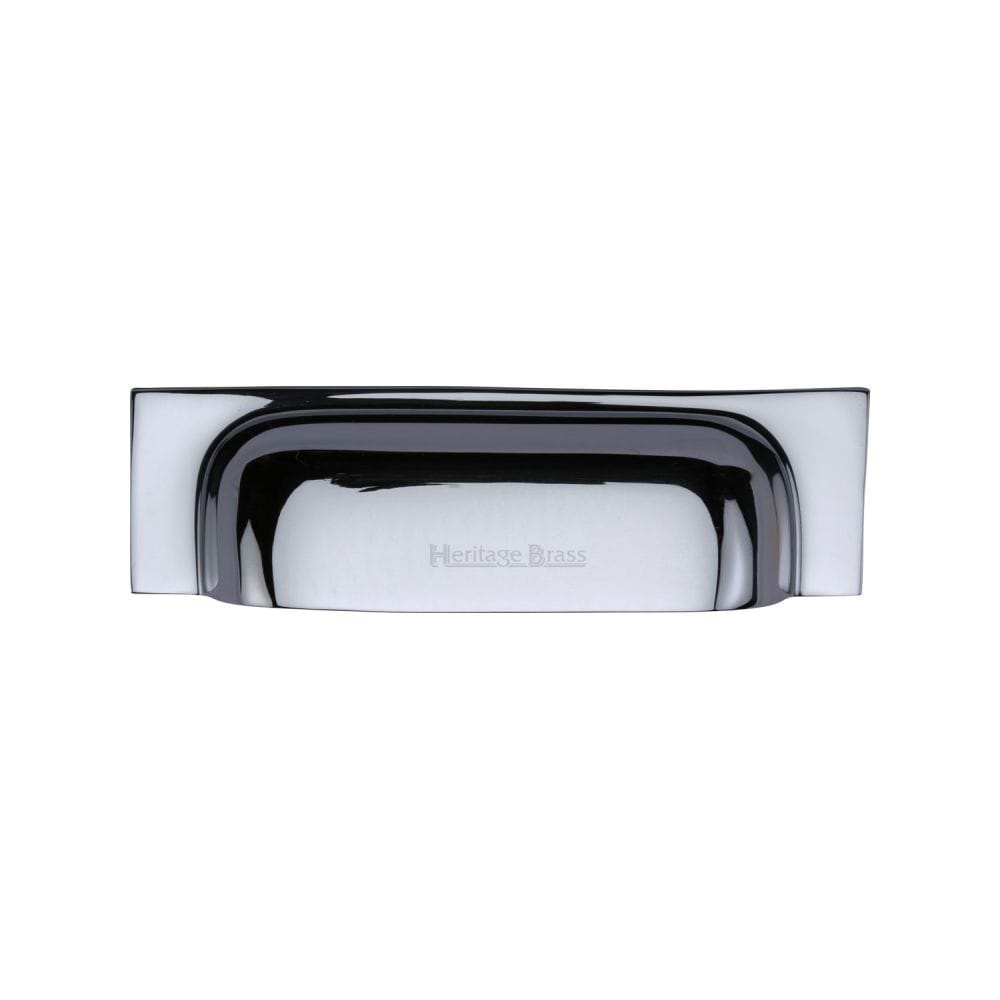 Heritage Brass Cabinet Hardware Polished Chrome / Cabinet Cup Pulls / 76 / 96mm c/c Heritage Brass - Drawer Cup Pull Military Design 96mm CTC Polished Chrome Finish