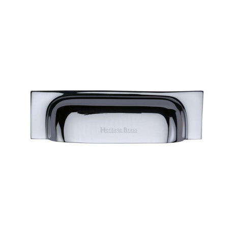 Heritage Brass Cabinet Hardware Polished Chrome / Cabinet Cup Pulls / 76 / 96mm c/c Heritage Brass - Drawer Cup Pull Military Design 96mm CTC Polished Chrome Finish