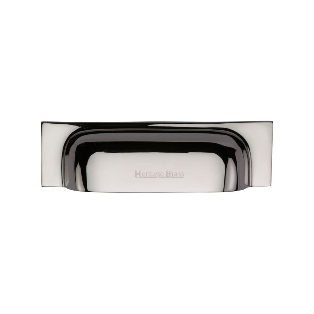 Heritage Brass Cabinet Hardware Polished Nickel / Cabinet Cup Pulls / 76 / 96mm c/c Heritage Brass - Drawer Cup Pull Military Design 96mm CTC Polished Nickel Finish