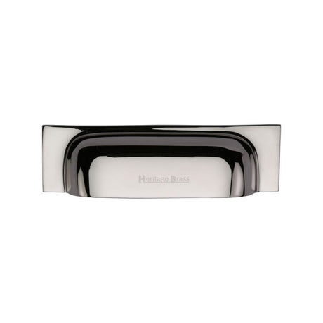 Heritage Brass Cabinet Hardware Polished Nickel / Cabinet Cup Pulls / 76 / 96mm c/c Heritage Brass - Drawer Cup Pull Military Design 96mm CTC Polished Nickel Finish