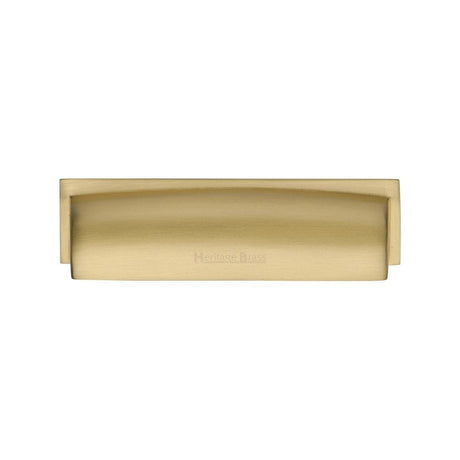 Heritage Brass Cabinet Hardware Satin Brass / Cabinet Cup Pulls / 96mm c/c Heritage Brass - Drawer Cup Pull Shropshire Design 76/96mm CTC Satin Brass Finish