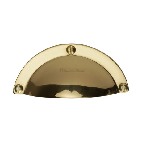 Heritage Brass Cabinet Hardware Polished Brass / Cabinet Cup Pulls Heritage Brass - Drawer Cup Pull Traditional Design Polished Brass Finish