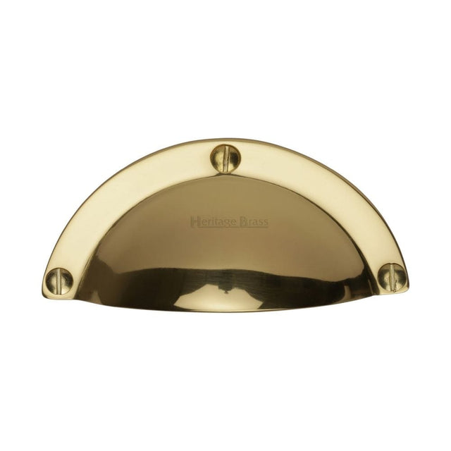 Heritage Brass Cabinet Hardware Polished Brass / Cabinet Cup Pulls Heritage Brass - Drawer Cup Pull Traditional Design Polished Brass Finish