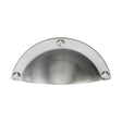 Heritage Brass Cabinet Hardware Satin Chrome / Cabinet Cup Pulls Heritage Brass - Drawer Cup Pull Traditional Design Satin Chrome Finish