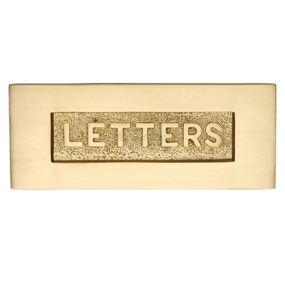 Heritage Brass Door Furniture Satin Brass / Letter Plates / 254 x 101mm Heritage Brass - Embossed Letterplate 254 x 101mm - Satin Brass Finish