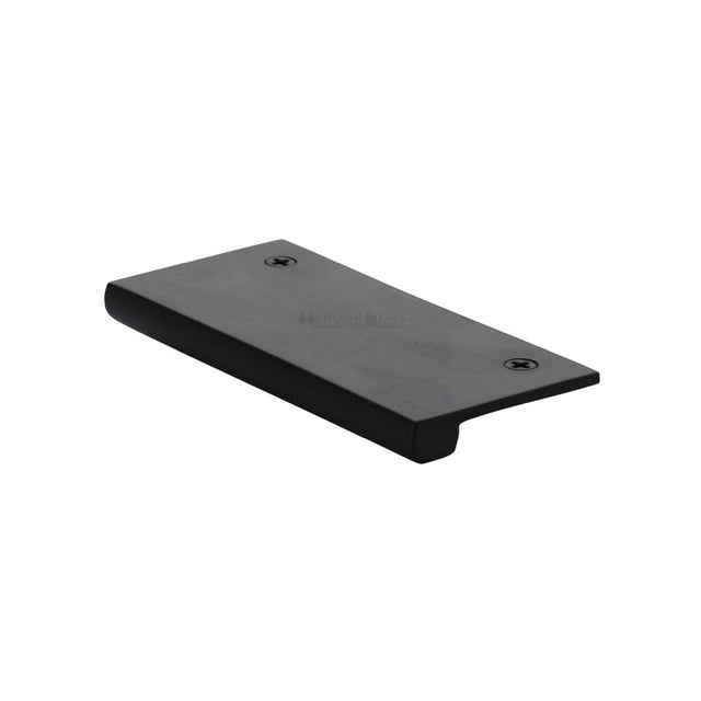 Heritage Brass Cabinet Hardware Matt Black / Edge Pull / 100mm Heritage Brass - EPT Edge Pull Cabinet Handle 100mm Matt Black Finish