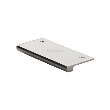 Heritage Brass Cabinet Hardware Polished Nickel / Edge Pull / 100mm Heritage Brass - EPT Edge Pull Cabinet Handle 100mm Polished Nickel Finish