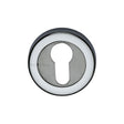 Heritage Brass Door Furniture Apollo Dual Finish,Satin Chrome/Polished Chrome / Euro Profile Escutcheons Heritage Brass - Euro Profile Cylinder Escutcheon Apollo Finish