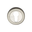 Heritage Brass Door Furniture Mercury Dual Finish,Satin Nickel and Polished Nickel / Euro Profile Escutcheons Heritage Brass - Euro Profile Cylinder Escutcheon Mercury Finish
