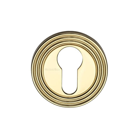 Heritage Brass Door Furniture Polished Brass / Euro Profile Escutcheons Heritage Brass - Euro Profile Cylinder Escutcheon Polished Brass Finish