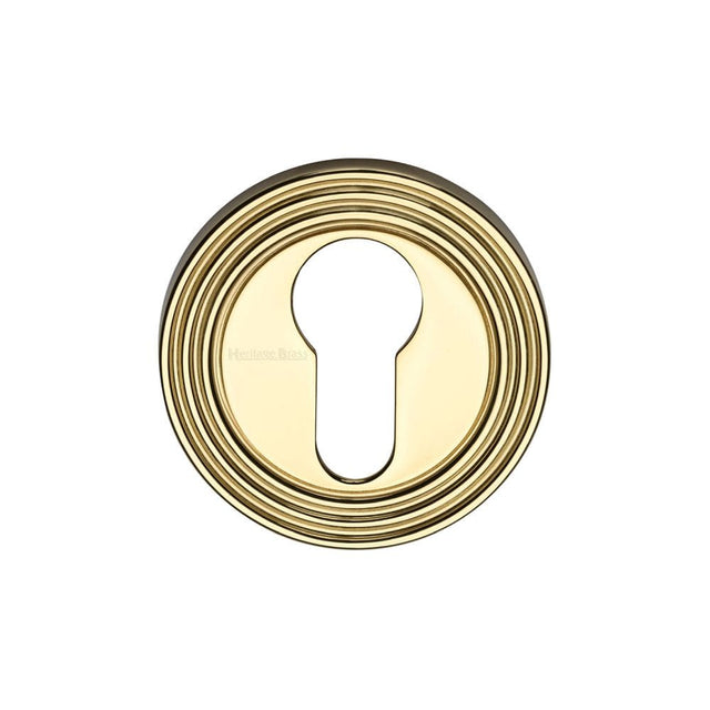 Heritage Brass Door Furniture Polished Brass / Euro Profile Escutcheons Heritage Brass - Euro Profile Cylinder Escutcheon Polished Brass Finish