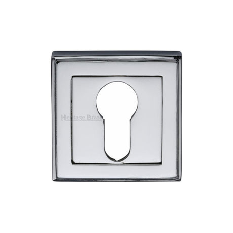 Heritage Brass Door Furniture Polished Chrome / Euro Profile Escutcheons Heritage Brass - Euro Profile Cylinder Escutcheon Polished Chrome Finish