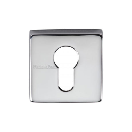 Heritage Brass Door Furniture Polished Chrome / Euro Profile Escutcheons Heritage Brass - Euro Profile Cylinder Escutcheon Polished Chrome Finish