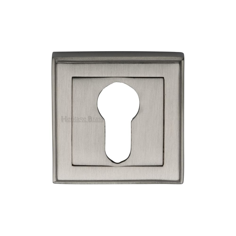 Heritage Brass Door Furniture Satin Nickel / Euro Profile Escutcheons Heritage Brass - Euro Profile Cylinder Escutcheon Satin Nickel Finish