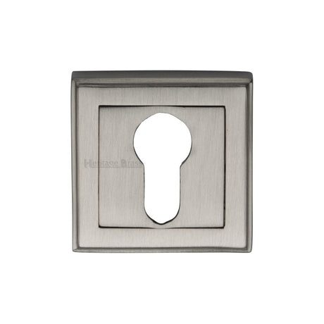 Heritage Brass Door Furniture Satin Nickel / Euro Profile Escutcheons Heritage Brass - Euro Profile Cylinder Escutcheon Satin Nickel Finish