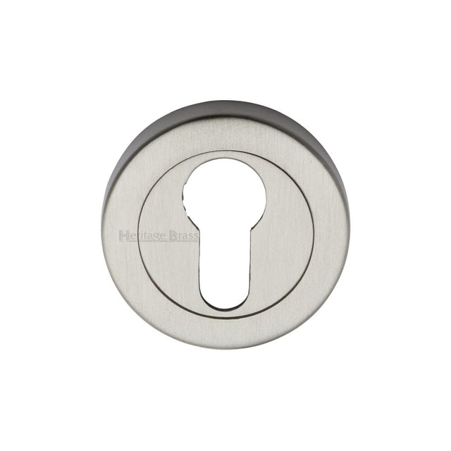 Heritage Brass Door Furniture Satin Nickel / Euro Profile Escutcheons Heritage Brass - Euro Profile Cylinder Escutcheon Satin Nickel Finish