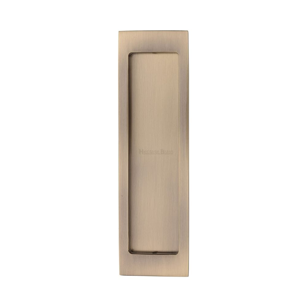 Heritage Brass Door Furniture Antique Brass / Flush Handle / Rectangular Heritage Brass - Flush Pull 197mm Antique Brass Finish