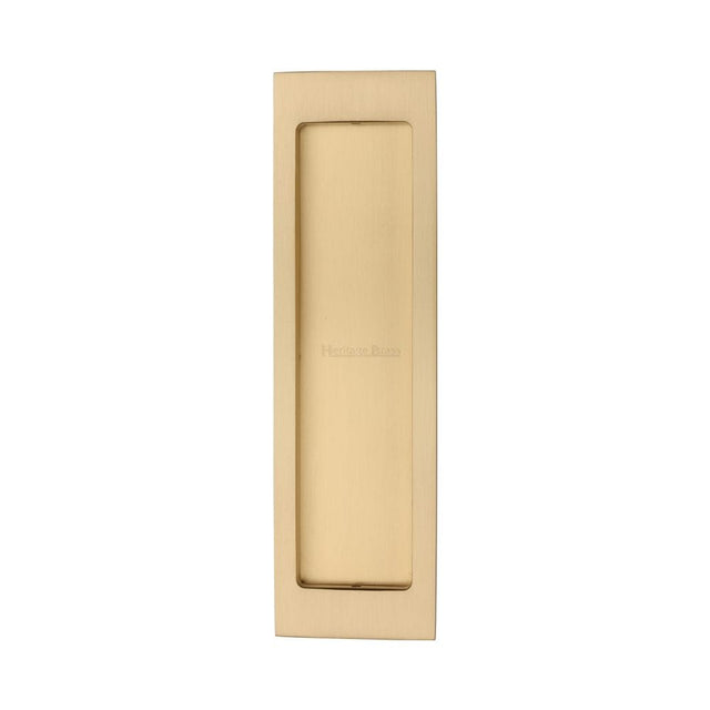 Heritage Brass Door Furniture Satin Brass / Flush Handle / Rectangular Heritage Brass - Flush Pull 197mm Satin Brass Finish