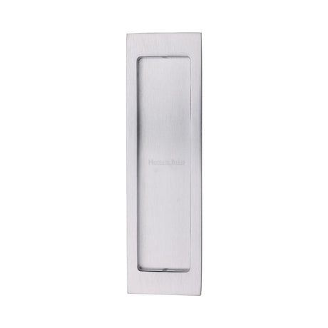 Heritage Brass Door Furniture Satin Chrome / Flush Handle / Rectangular Heritage Brass - Flush Pull 197mm Satin Chrome Finish
