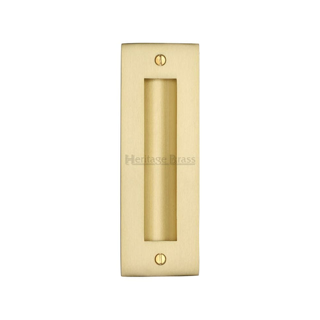 Heritage Brass Door Furniture Satin Brass / Flush Handle / Rectangular Heritage Brass - Flush Pull Handle 6" Satin Brass Finish