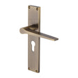 Heritage Brass Door Furniture Antique Brass / Euro Profile Lock Handles Heritage Brass - Gio Euro Profile Door Handle on 200mm Plate Antique Brass finish