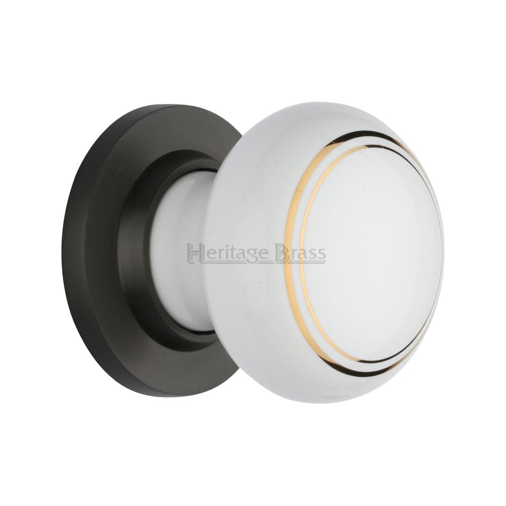 Heritage Brass Door Furniture Matt Bronze / Mortice Knobs Heritage Brass - Gold Line Knob with Matt Bronze base
