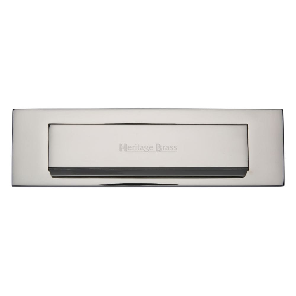 Heritage Brass Door Furniture Polished Nickel / Letter Plates / 280 x 80mm Heritage Brass - Gravity Letterplate 280 x 80mm - Polished Nickel Finish