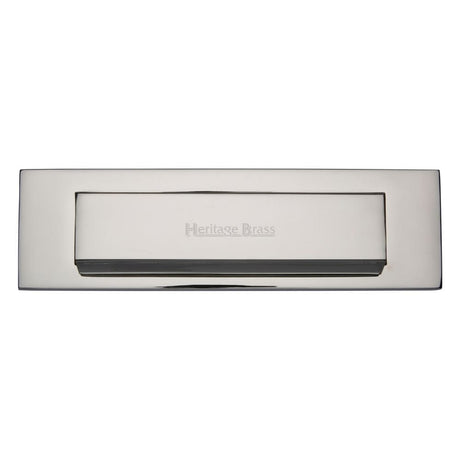 Heritage Brass Door Furniture Polished Nickel / Letter Plates / 280 x 80mm Heritage Brass - Gravity Letterplate 280 x 80mm - Polished Nickel Finish
