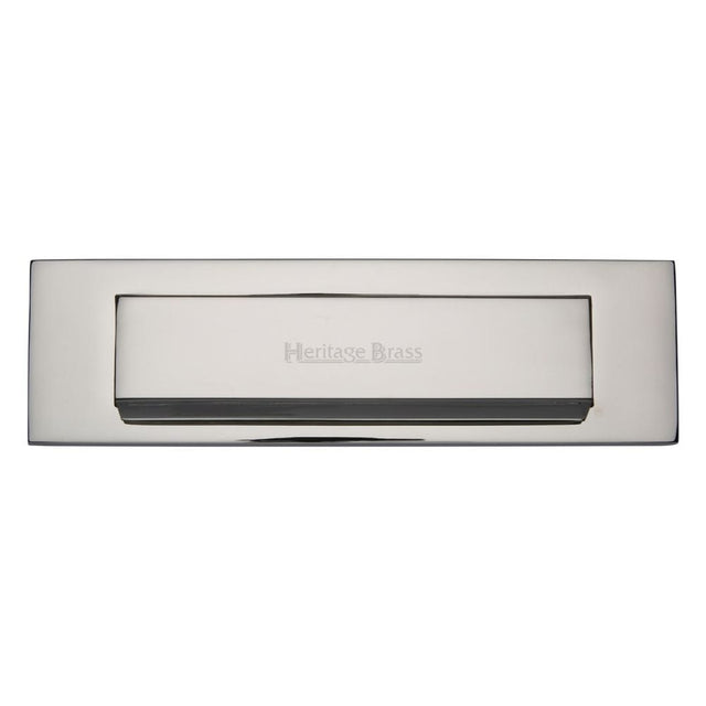 Heritage Brass Door Furniture Polished Nickel / Letter Plates / 280 x 80mm Heritage Brass - Gravity Letterplate 280 x 80mm - Polished Nickel Finish