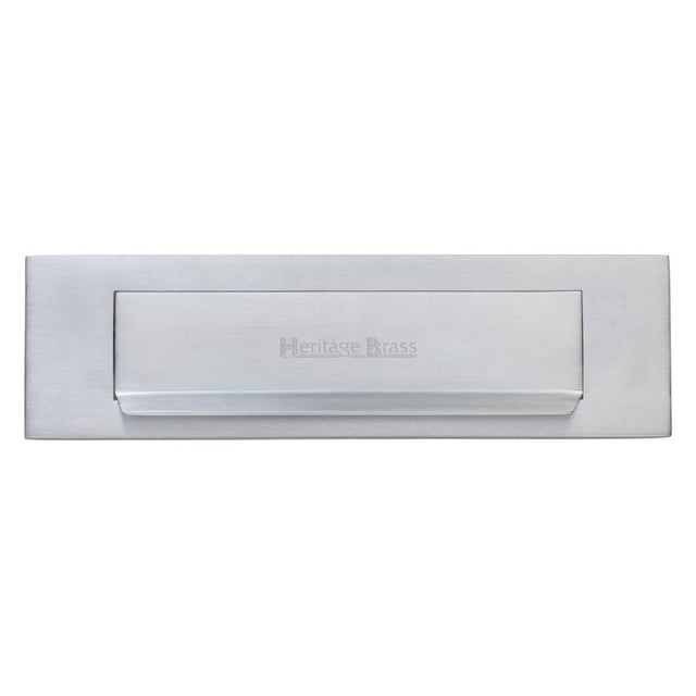 Heritage Brass Door Furniture Satin Chrome / Letter Plates / 280 x 80mm Heritage Brass - Gravity Letterplate 280 x 80mm - Satin Chrome Finish