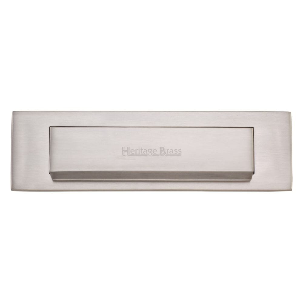 Heritage Brass Door Furniture Satin Nickel / Letter Plates / 280 x 80mm Heritage Brass - Gravity Letterplate 280 x 80mm - Satin Nickel Finish