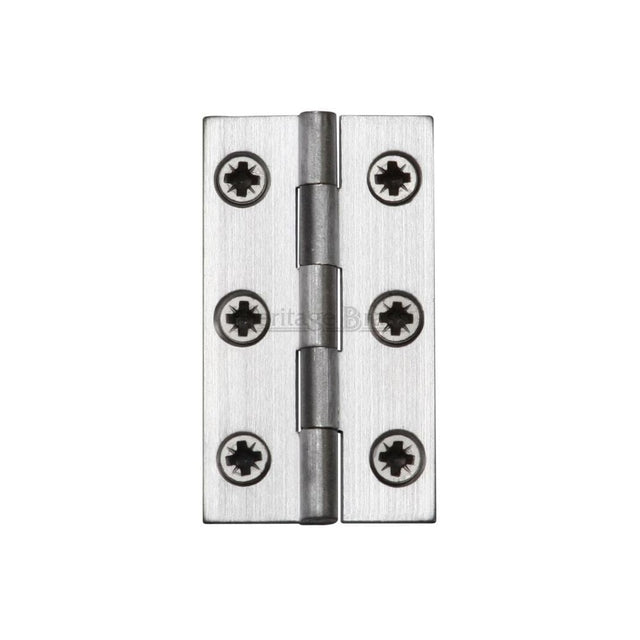 Heritage Brass Hinges Satin Chrome / Extruded Brass Hinge / 2" (51mm) Heritage Brass - Hinge Brass 2" X 1 1/8" Satin Chrome Finish