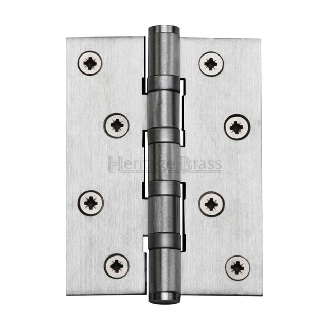 Heritage Brass Hinges Satin Chrome / Ball Bearing Hinges / 4" x (102mm) Heritage Brass - Hinge Brass with Ball Bearing 4" x 3" Satin Chrome Finish