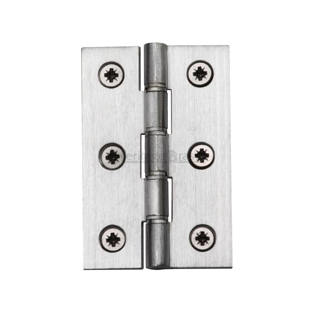Heritage Brass Hinges Satin Chrome / Washered Hinges / 3" (76mm) Heritage Brass - Hinge Brass with Phosphor Washers 3" x 2" Satin Chrome Finish