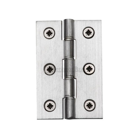 Heritage Brass Hinges Satin Chrome / Washered Hinges / 3" (76mm) Heritage Brass - Hinge Brass with Phosphor Washers 3" x 2" Satin Chrome Finish