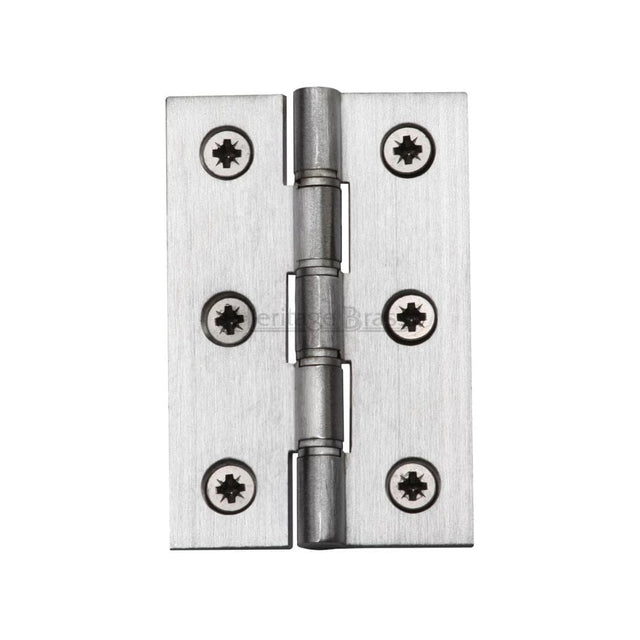 Heritage Brass Hinges Satin Chrome / Washered Hinges / 3" (76mm) Heritage Brass - Hinge Brass with Phosphor Washers 3" x 2" Satin Chrome Finish