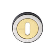 Heritage Brass Door Furniture Polished Chrome/Brass / Mortice Key Profile Escutcheons Heritage Brass - Key Escutcheon Chrome & Brass Finish