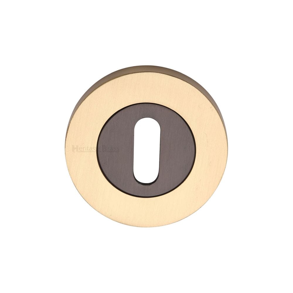 Heritage Brass Door Furniture Matt Bronze/Satin Brass / Mortice Key Profile Escutcheons Heritage Brass - Key Escutcheon Matt Bronze/Satin Brass Finish