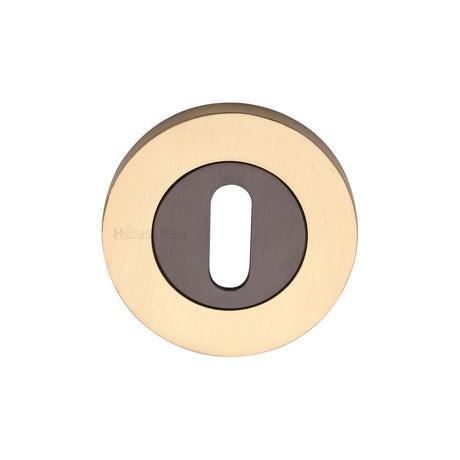Heritage Brass Door Furniture Matt Bronze/Satin Brass / Mortice Key Profile Escutcheons Heritage Brass - Key Escutcheon Matt Bronze/Satin Brass Finish
