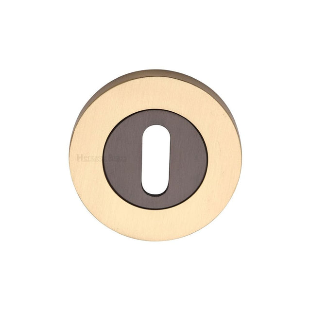 Heritage Brass Door Furniture Matt Bronze/Satin Brass / Mortice Key Profile Escutcheons Heritage Brass - Key Escutcheon Matt Bronze/Satin Brass Finish
