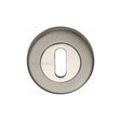 Heritage Brass Door Furniture Mercury Dual Finish,Satin Nickel and Polished Nickel / Mortice Key Profile Escutcheons Heritage Brass - Key Escutcheon Mercury Finish